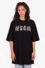 MSGM Black 'MSGM' Rhinestone Detail Top Size S
