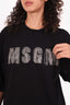 MSGM Black 'MSGM' Rhinestone Detail Top Size S
