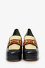 Gucci Black/Beige Leather Houdan Horsebit Platform Loafer Pumps Size 39.5