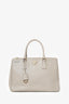 Prada Taupe Saffiano Leather Double Zip Galleria Tote with Strap