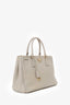 Prada Taupe Saffiano Leather Double Zip Galleria Tote with Strap