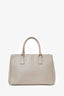 Prada Taupe Saffiano Leather Double Zip Galleria Tote with Strap
