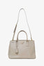 Prada Taupe Saffiano Leather Double Zip Galleria Tote with Strap