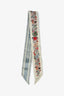 Christian Dior Grey/Multicolour Floral Print Silk Twilly