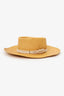 Gladys Tamez Brown Straw Boater Hat Size XS