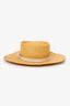 Gladys Tamez Brown Straw Boater Hat Size XS