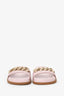 Valentino Pink Leather Chain Slides Size 36