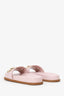 Valentino Pink Leather Chain Slides Size 36