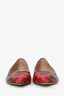 Valentino Red Leather/Canvas Camouflage Flats Size 37.5