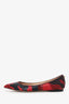 Valentino Red Leather/Canvas Camouflage Flats Size 37.5
