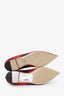Valentino Red Leather/Canvas Camouflage Flats Size 37.5