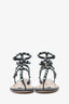 Valentino Black/Blue Leather Rockstud Sandals Size 37.5
