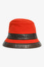 Hermès Red Wool Bucket Hat with Leather Trim Size 56