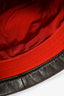 Hermès Red Wool Bucket Hat with Leather Trim Size 56