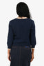 Pre-Loved Chanel™ Navy/Cream Cashmere Cardigan Size 40