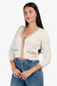 Pre-Loved Chanel™ Cream/Brown Cashmere Cardigan Size 40