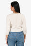 Pre-Loved Chanel™ Cream/Brown Cashmere Cardigan Size 40