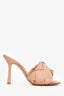 Bottega Veneta Beige Leather Intrecciato Lido Sandal Heels Size 37