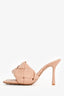 Bottega Veneta Beige Leather Intrecciato Lido Sandal Heels Size 37