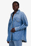 Khaite Blue Denim Button Down Oversized Jacket Size XS
