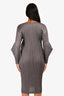 Pleats Please Grey Pleated Mini Dress Size 5