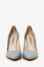 Prada Blue Leather Pointed Toe Heels Size 36