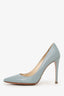 Prada Blue Leather Pointed Toe Heels Size 36