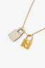 Hermès Gold Plated White Leather 'O'Kelly' Pendant Necklace