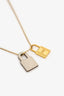 Hermès Gold Plated White Leather 'O'Kelly' Pendant Necklace