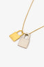 Hermès Gold Plated White Leather 'O'Kelly' Pendant Necklace