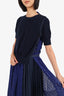 Sacai Blue/Nacy Knit/Lace Dress Size 2