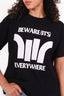 Sacai Black 'Beware (It's) Everywhere' Zip Detail T-Shirt Size 1