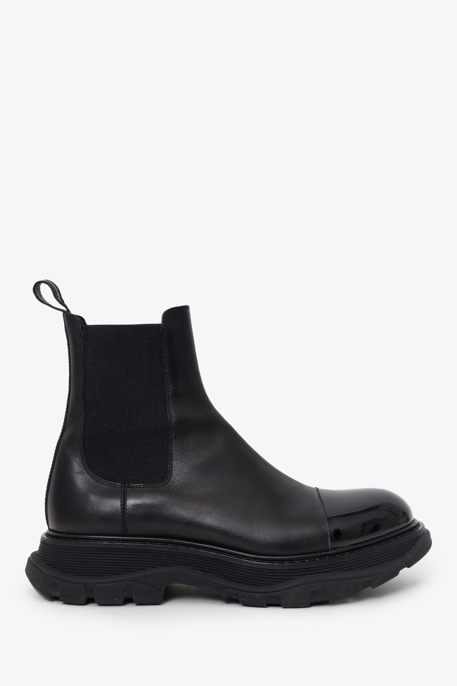 Alexander McQueen Black Shiny Toecap Chelsea Boot Size 43 Mens – Mine ...