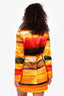 Moschino Jeans Orange/Red Printed Single Breasted Blazer + Skirt Size 42