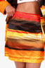 Moschino Jeans Orange/Red Printed Single Breasted Blazer + Skirt Size 42