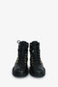 Jimmy Choo Black Leather Lace-Up Combat Boots Size 38