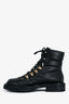 Jimmy Choo Black Leather Lace-Up Combat Boots Size 38