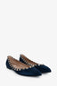 Valentino Navy Suede Leather Rockstud Flats Size 38