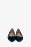 Valentino Navy Suede Leather Rockstud Flats Size 38