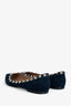 Valentino Navy Suede Leather Rockstud Flats Size 38