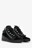 Giuseppe Zanotti Black Velvet/Leather Crystal Embellished Mid Top Sneakers Size 38