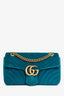 Gucci Teal Velvet GG Marmont Medium Shoulder Bag