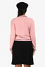 Pre-Loved Chanel™ 2021 Spring Runway Pink Cashmere 'Number 5' Button Cardigan Size 38