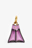 Fendi Purple Lamb Leather Nano Peekaboo Top Handle Bag With Strap