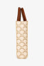 Celine White/Brown Leather/Canvas Mini Triomphe Cabas Vertical Tote with Strap