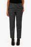 Pre-Loved Chanel™ 2018 Grey Wool Pinstripe Straight Leg Trousers Size 38