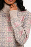 Pre-Loved Chanel™ 2022 Pink Wool CC Logo Sequin Turtleneck Sweater Size 36