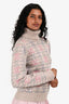 Pre-Loved Chanel™ 2022 Pink Wool CC Logo Sequin Turtleneck Sweater Size 36