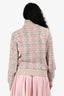 Pre-Loved Chanel™ 2022 Pink Wool CC Logo Sequin Turtleneck Sweater Size 36
