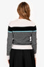 Pre-Loved Chanel™ 2022 White/Black Striped Blue CC Sweater Size 36